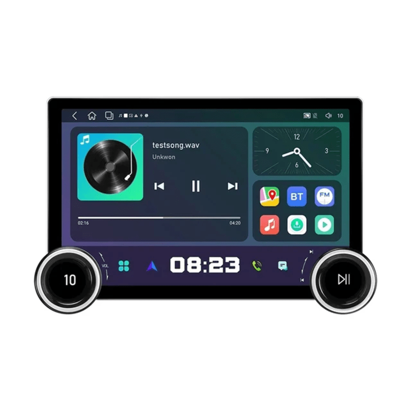 Dual Knob Car Android Stereo Music System AHD Car play (4GB + 64 GB) 10.1 Inches