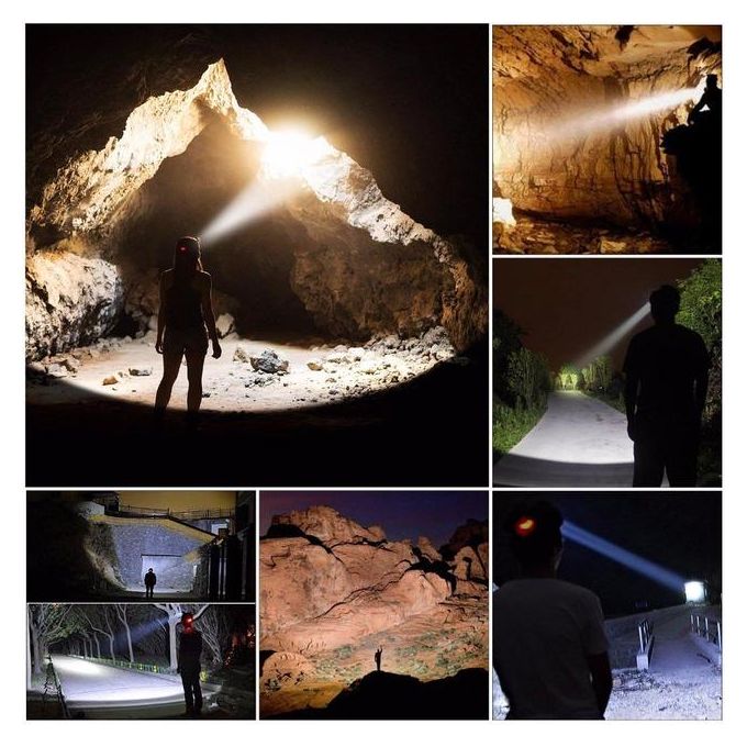 Headlamp Zoomable Lamp Flashlight With Led Body Motion Sensor For Camp & bikers