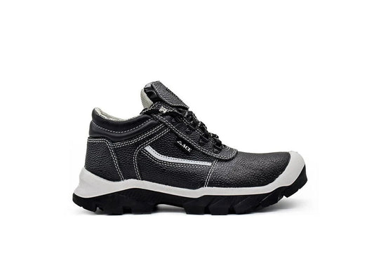 ACE DUMA Safety Shoes- Black (With Gray Strip) Protective Work Boots