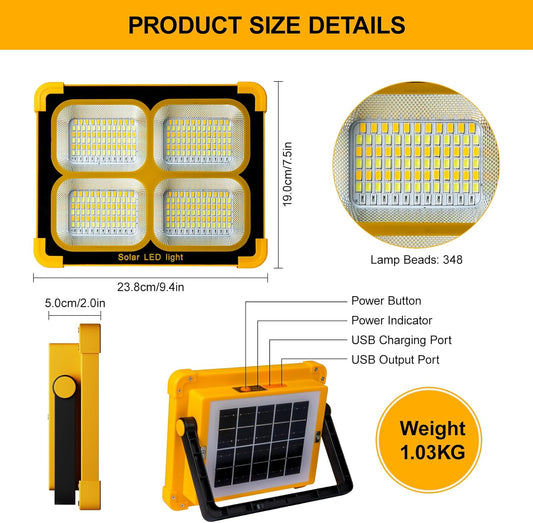 Portable Solar Light wih Powerbank for Outdoor Emergency Work & Camping Light