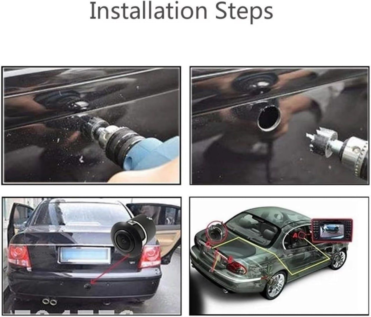 HD Reverse Camera with Night Vision, Backup Rear View Camera 170° Wide View Angel