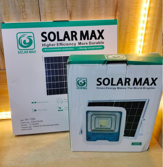 Solarmax Solar Powered Flood Lights, IP66 Waterproof, With Remote Control