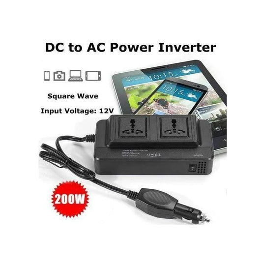 200 W Car Inverter, DC 12 V to 220 V AC Car Inverter with 2.1 A 4 USB Ports Charger, Multiple Protection Car Inverter for Laptop, Tablet, Mobile Phone, etc