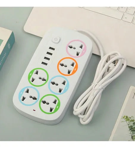 Extension Cables 6 Way With 3 USB Ports Multiplug Power Extension Socket Power Cables
