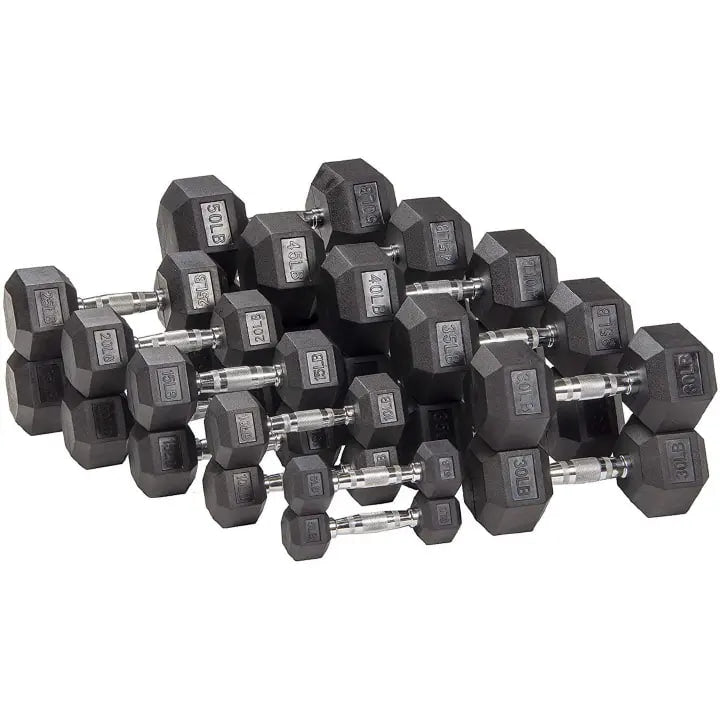 Body-Solid Rubber Coated Hexagon Dumbbells (2.5+2.5 KGs Pair)