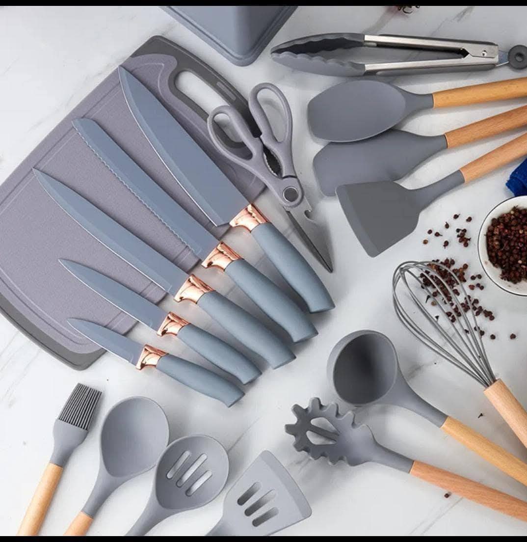 19-PCS Executive Silicone Cooking Utensils Set – Premium BPA-Free Heat-Resistant Non-Stick Kitchen Cooking Tools