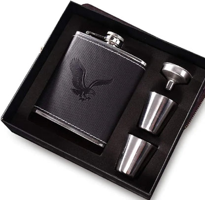 Hip whisky Flask / Bottle Leather Wrapped Stainless Steel 200mls Alcohol Flask Perfect for Men