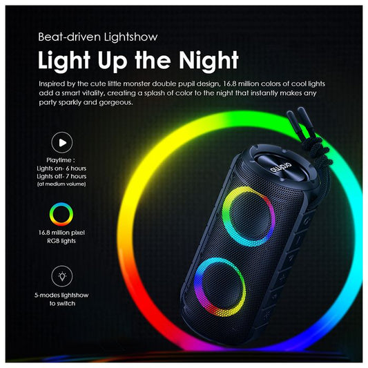 oraimo Rover RGB-Lights Bluetooth 5.3 Portable IPX5 Wireless Speaker