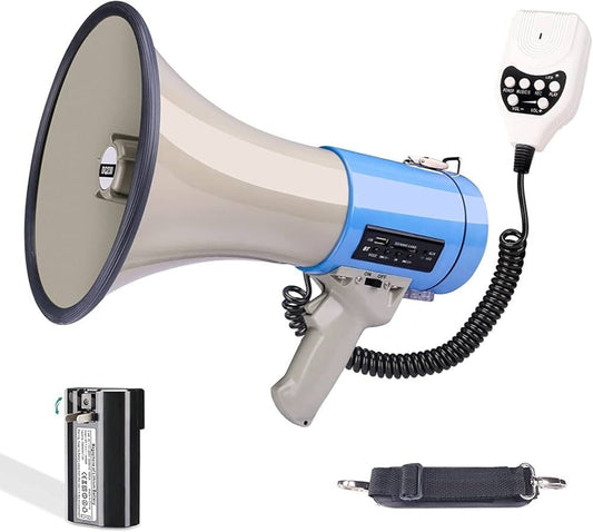 Promax 50W Public Address System With Siren Power Megaphone PA Speaker