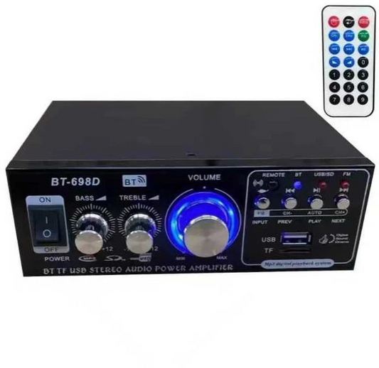 DC mini stereo audio 2-channel 360W amplifier with USB/SD, MP3 and Bluetooth with remote control function