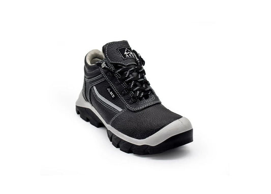 ACE DUMA Safety Shoes- Black (With Gray Strip) Protective Work Boots
