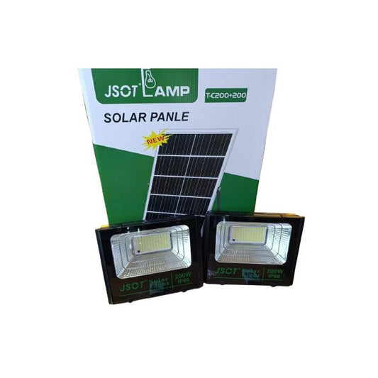 New 2-in-1 Solar Floodlight with sensor Automatic for on/off (2 Lights, 1 Solar Panel)
