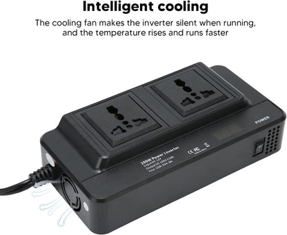 200 W Car Inverter, DC 12 V to 220 V AC Car Inverter with 2.1 A 4 USB Ports Charger, Multiple Protection Car Inverter for Laptop, Tablet, Mobile Phone, etc
