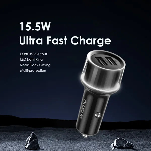 oraimo Highway 15.5W Car Charger & LED light ring