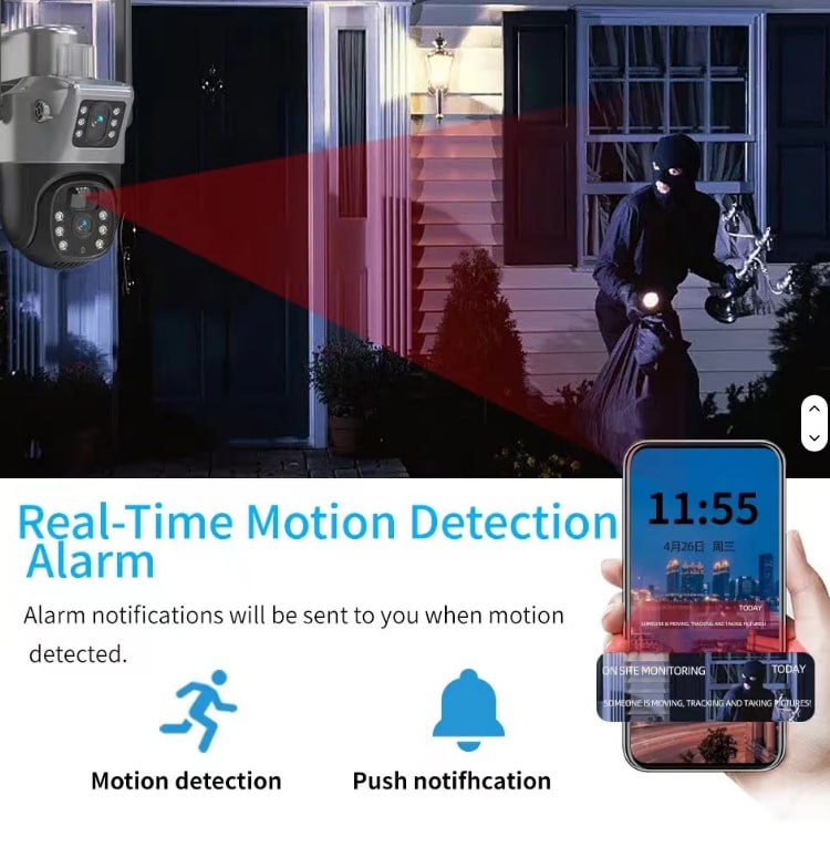 UBOX 4G PTZ Wireless Dual Lens Screen Solar Powered Outdoor Security Solar CCTV Camera with Built In Rechargeable Battery