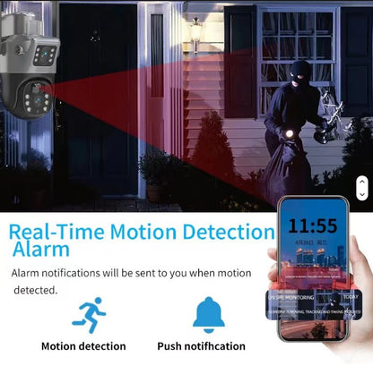 UBOX 4G PTZ Wireless Dual Lens Screen Solar Powered Outdoor Security Solar CCTV Camera with Built In Rechargeable Battery