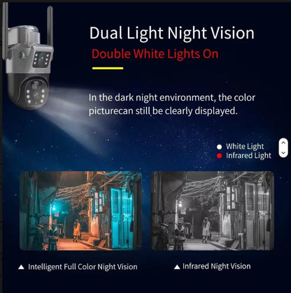 UBOX 4G PTZ Wireless Dual Lens Screen Solar Powered Outdoor Security Solar CCTV Camera with Built In Rechargeable Battery