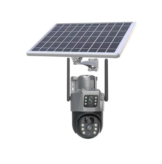 UBOX 4G PTZ Wireless Dual Lens Screen Solar Powered Outdoor Security Solar CCTV Camera with Built In Rechargeable Battery