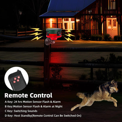 Solar Outdoor Motion Sensor Alarm - 360° Motion Detector Alarm - Complete Kit with USB Charging and Installation Tools