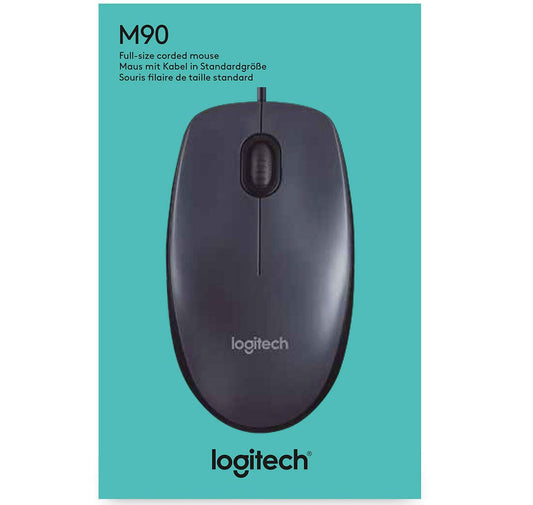 USB Logitech Wired Mouse M90 Gray/Black