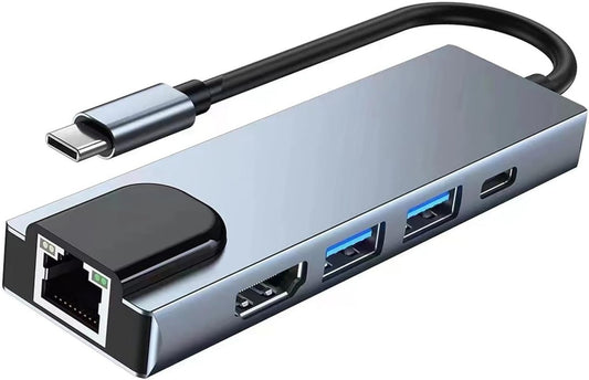 USB C Hub, 5 in 1 USB C 4K HDMI Adapter Compatible for MacBook Pro, XPS, USB C Devices (100mbps)