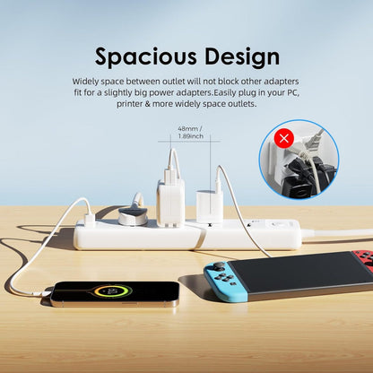 Oraimo PowerHub2 Power Strip 2500W Extension Board with USB C Ports