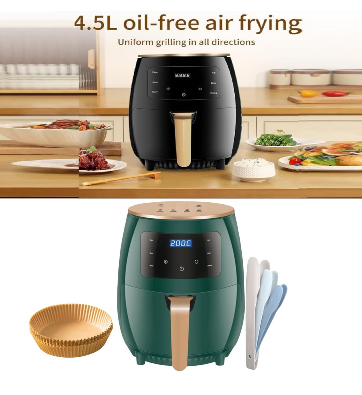 Digital Air Fryer with LED Display, 4.5 Ltr Capacity