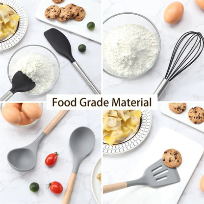 12 PCs nonstick silicon cooking/serving spoon set