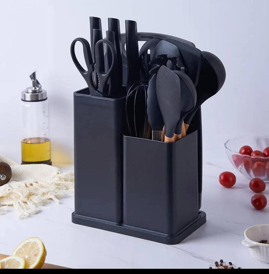 19-PCS Executive Silicone Cooking Utensils Set – Premium BPA-Free Heat-Resistant Non-Stick Kitchen Cooking Tools