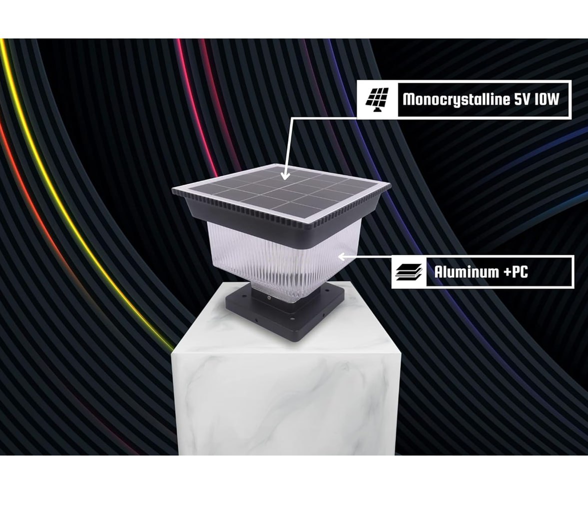 Solar Lights for Home Garden Outdoor 48-LED Waterproof Pillar Wall Gate Post Lamp