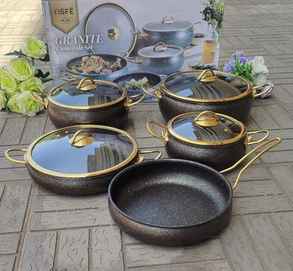 Granite Coating Kitchen Classy Cookware Set 9-PCs