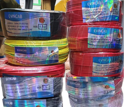 Evincab Single Core 1.5 MM Electrical cable, 90m Roll for all Your Lighting Wiring Needed